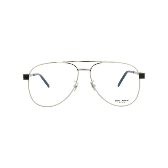 Saint Laurent Aviator-Style Metal Optical Frames Silver Unisex-Adult - Picture 1 of 5